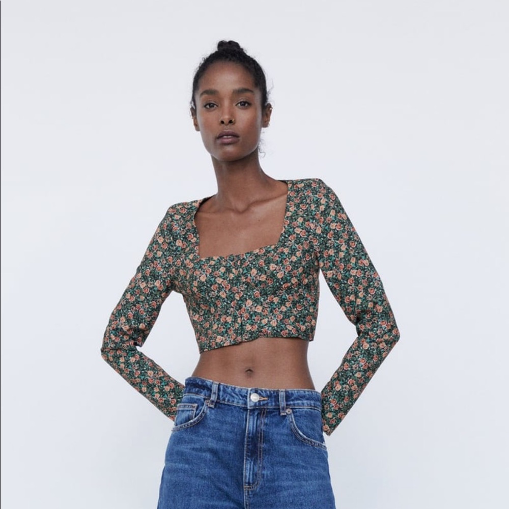 ZARA Print Crop Top